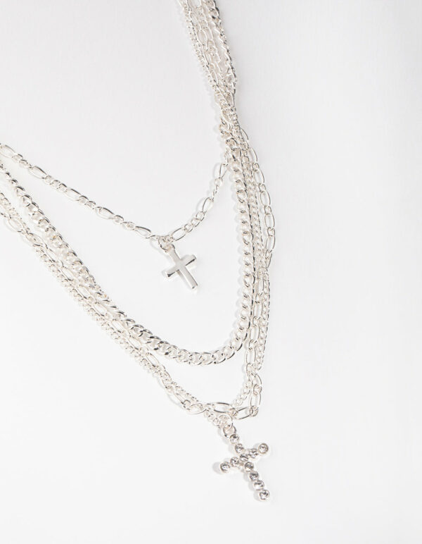 Mix Chain Cross 4-row Necklace