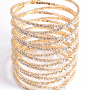 Cross Over Eight Row Cuff Bracelet