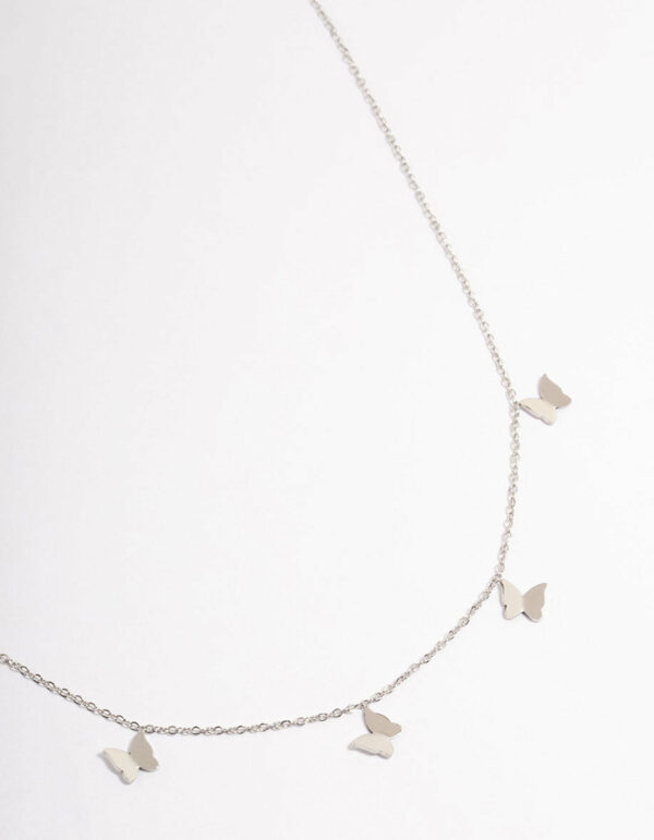 Stainless Steel Butterfly Charm Necklace