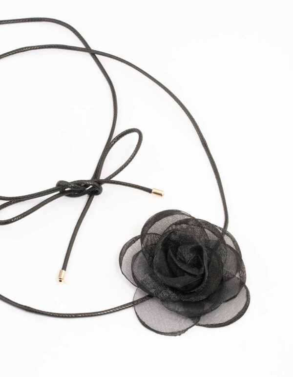 Black Mesh Thin Rope Choker