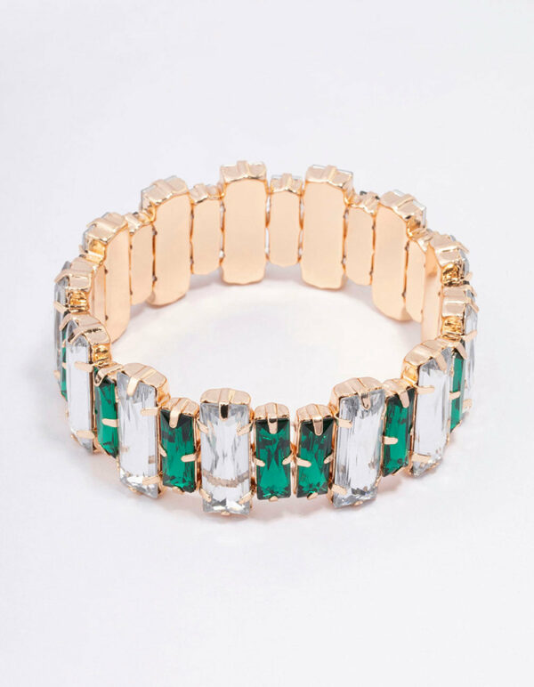 & Green Rectangle Stretch Bracelet