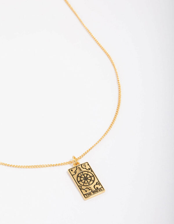 Wheel Tarot Card Pendant Necklace