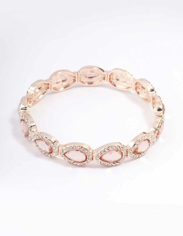 Rose Marquise & Pink Stretch Bracelet