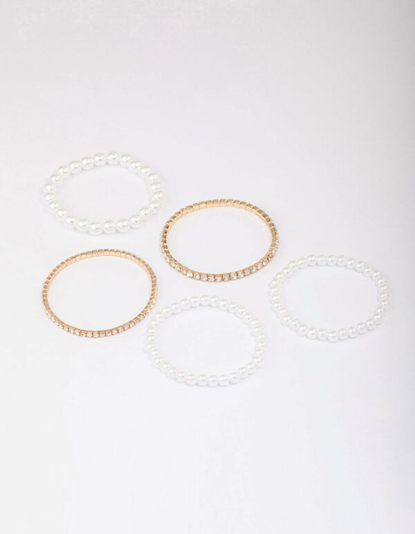 & Pearl Mixed Bracelet 5-Pack