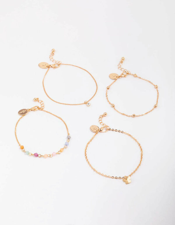 Beaded Coin Bracelet 4-Pack