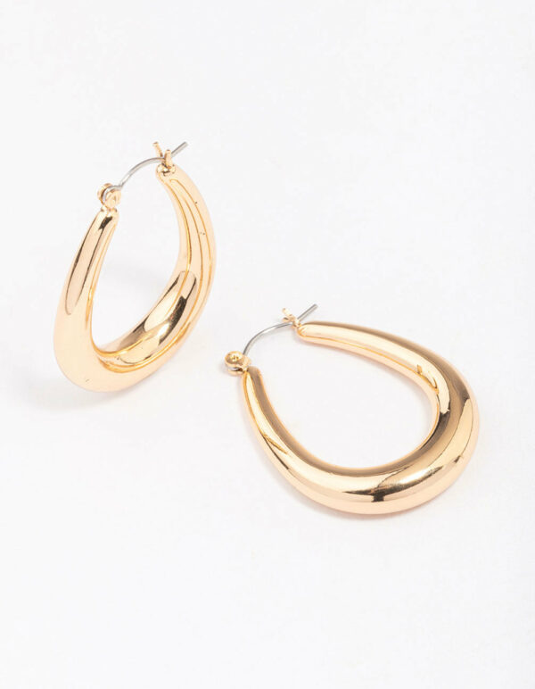 Cut Out Pear Hoop Earrings