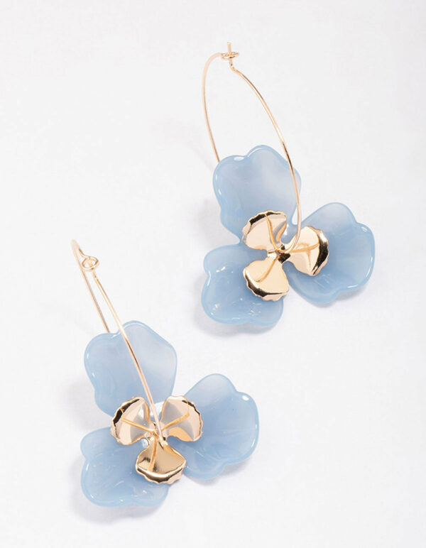 & Blue Large Wire Hoop Earrings
