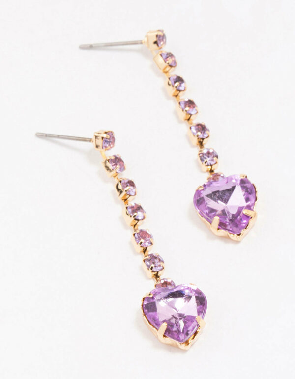 Lilac Heart Earrings