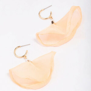 Fabric Flower Huggie Earrings