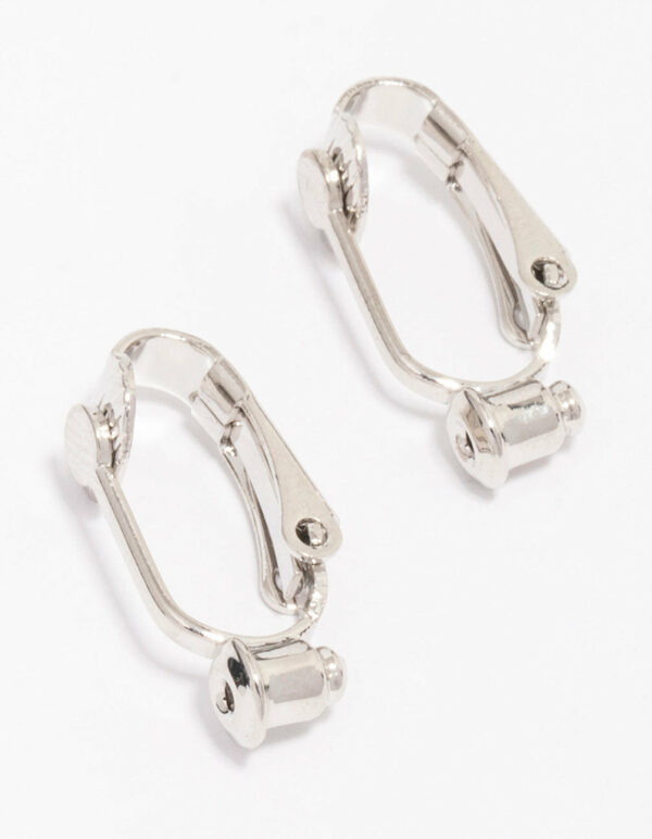 Rhodium Clip On Stud Earring Converter