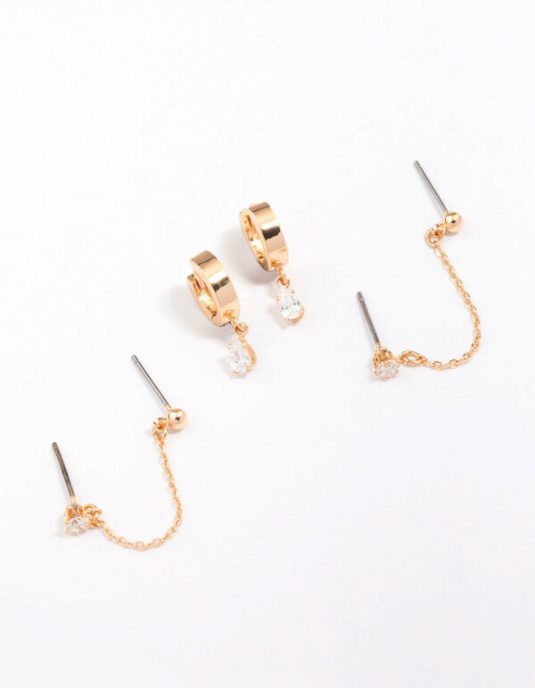 Chain Stud & Hoop Earring 3-Pack