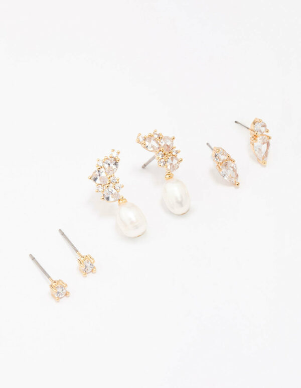 Cluster & Pearl Earring 3-Pack