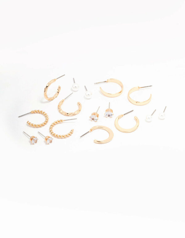 Pearl Mixed Hoop & Stud Earring 8-Pack