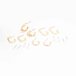 Pearl Bar Hoop Earring 8-Pack