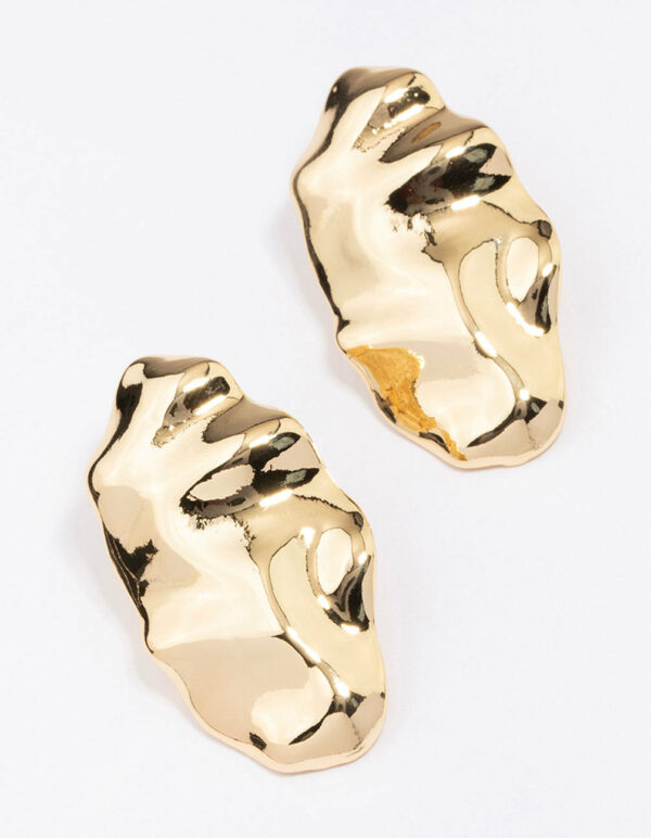 Hammered Oval Stud Earrings