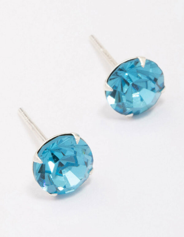 Blue Czech Crystal Stud Earrings