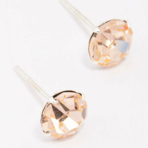 Blush Czech Crystal Stud Earrings