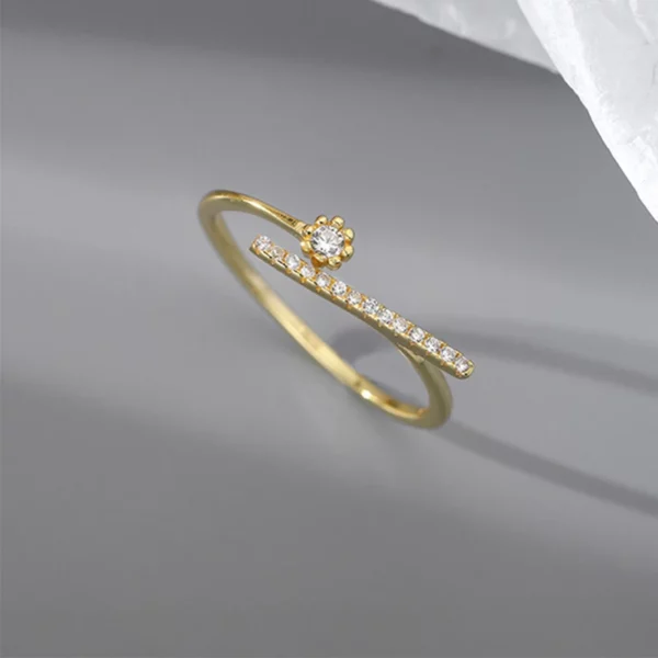 2022 New  Geometric Flash Diamond Open Ring Fashion Personality Index Finger Ring - Image 4