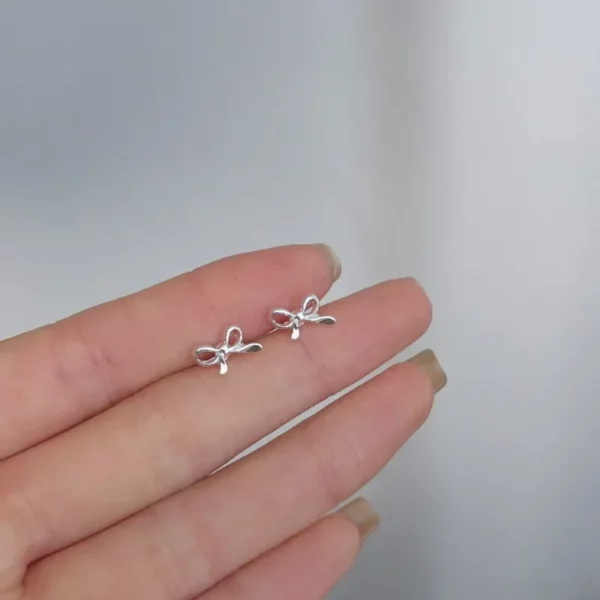 2024 New Silver Color Simple Small Butterfly Stud Earrings - Image 2