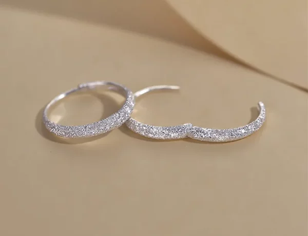 Silver Needle Piercing Circle Charm Hoop Earring For Women Girls Party Wedding Jewelry eh1089 - Image 5