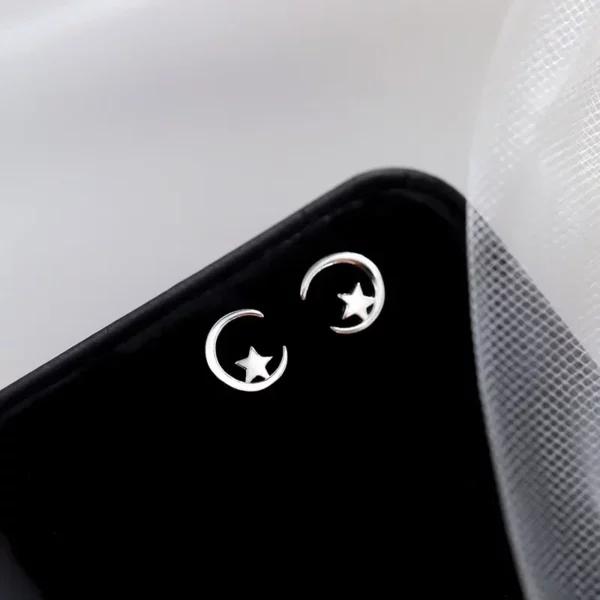 Silver Symmetrical Hollow Star Pentagonal Star Stud Earrings for Fashion Women Fine Jewelry Minimalist Accessories - Image 5