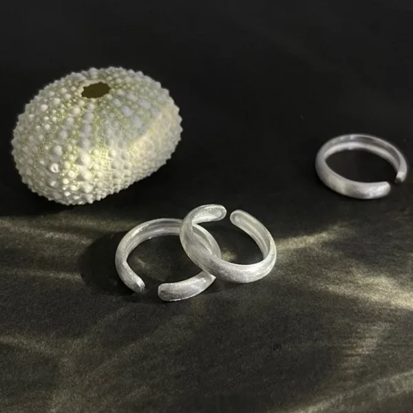 Irregular Bump Narrow Open Rings For Women Female Simple Retro Style Handmade Fine Jewelry - Image 3