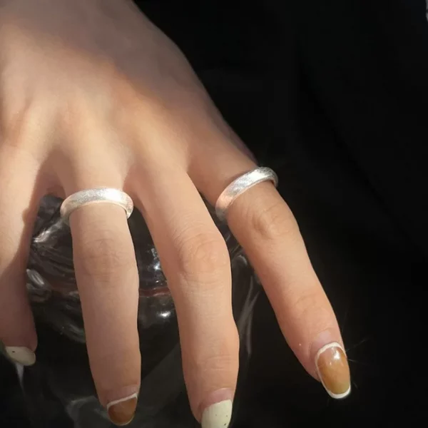 Irregular Bump Narrow Open Rings For Women Female Simple Retro Style Handmade Fine Jewelry - Image 4