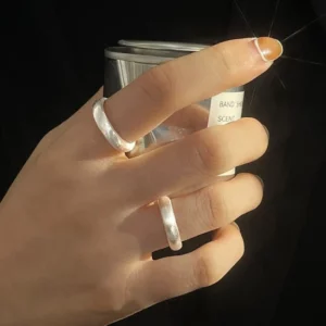 Irregular Bump Narrow Open Rings For Women Female Simple Retro Style Handmade Fine Jewelry