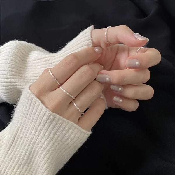 Fashion New  Shiny Ring Simple Stacked Rings Ladies Multifunctional Ring - Image 3