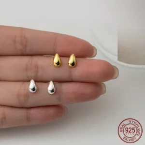 Water Drop Stud Earrings  Cute Small Elegant Silver Earrings For Women Silver Girls Student