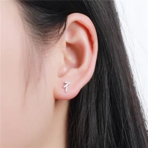 New Asymmetrical Small Personality Ear Studs Does Not Allergic Earrings Flash Diamond Sweet Earrings Female Party Jewelry Gift