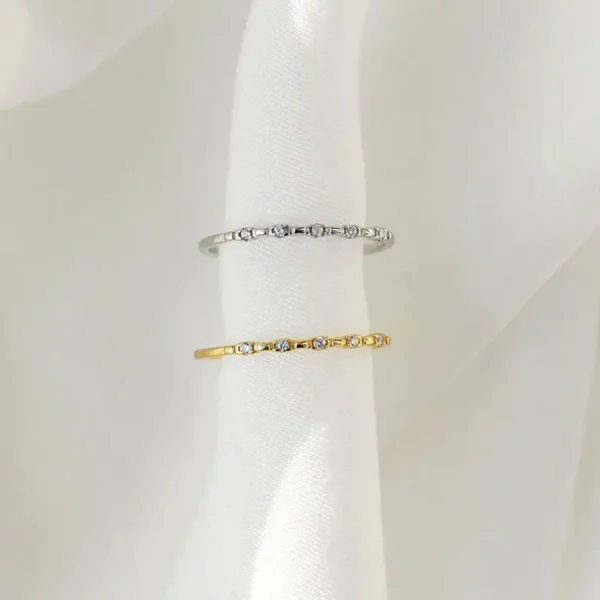 New Fashion Open Ring Shiny Zircon Adjustable Stacking Index Finger Tail Ring - Image 4