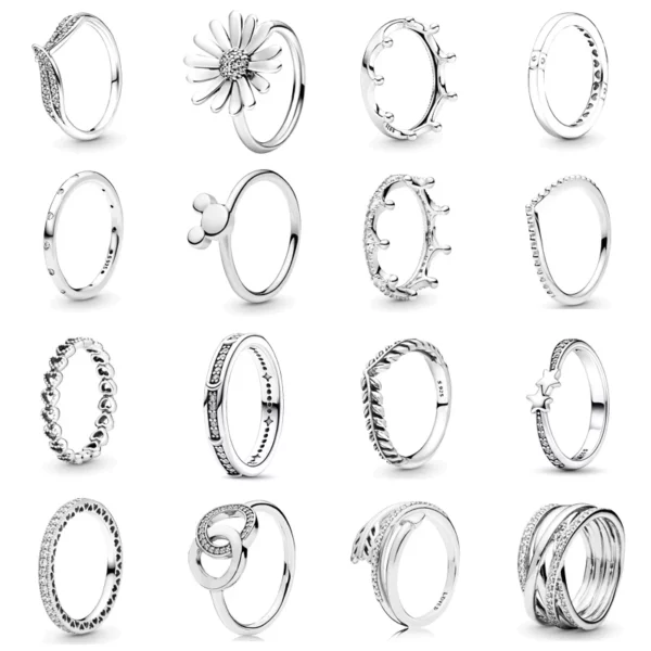 Plated Sun Heart Rings