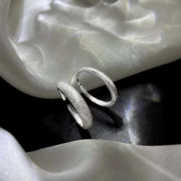 Shiny  Index Finger Open Ring Adjustable Frosted Sense Ring - Image 2