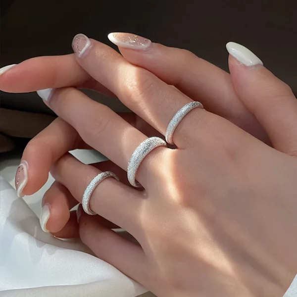 Shiny  Index Finger Open Ring Adjustable Frosted Sense Ring - Image 3