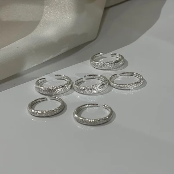 Shiny  Index Finger Open Ring Adjustable Frosted Sense Ring - Image 4