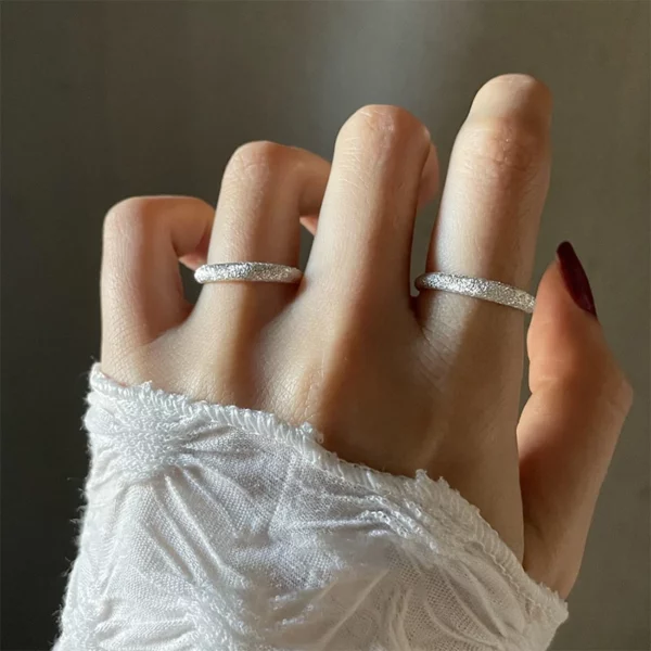 Shiny  Index Finger Open Ring Adjustable Frosted Sense Ring