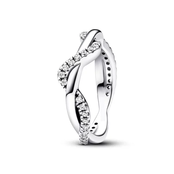 Simple Infinity Finger Ring For Women Sparkling Twisted Stackable Rings - Image 5
