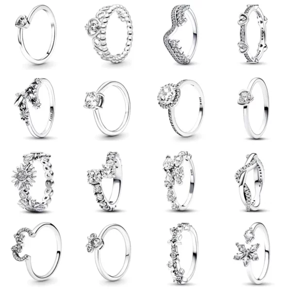 Simple Infinity Finger Ring For Women Sparkling Twisted Stackable Rings