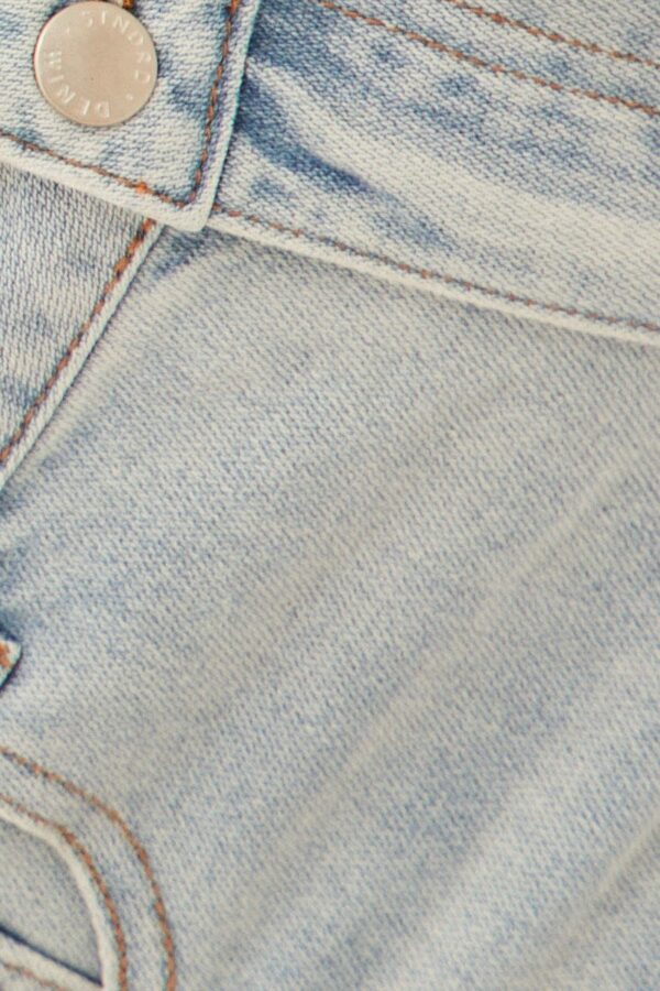 Blue Mid Blue Relaxed Denim Shorts Low Rise - Image 6