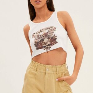 Beige Relaxed Shorts  High Rise
