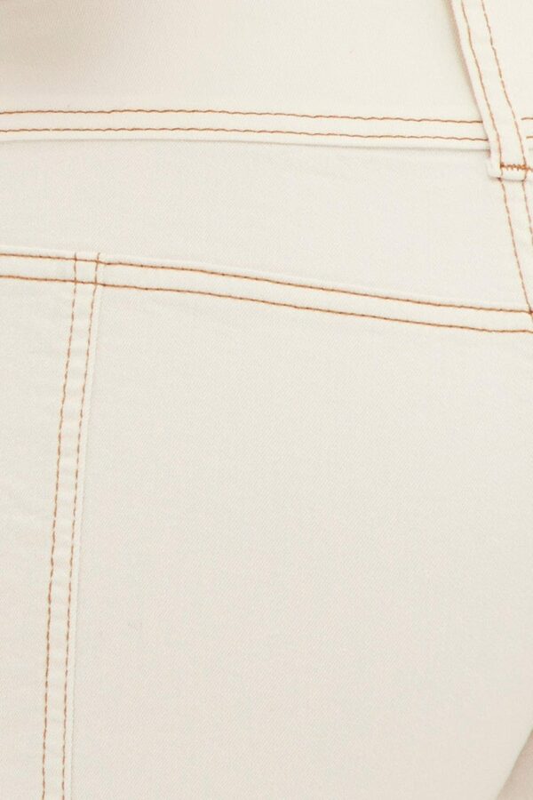 White Low Waist Denim Shorts - Image 6