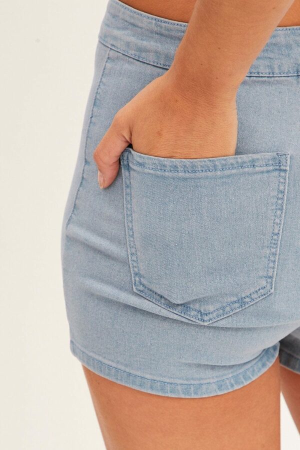 Blue Denim Shorts High Rise Skinny - Image 6