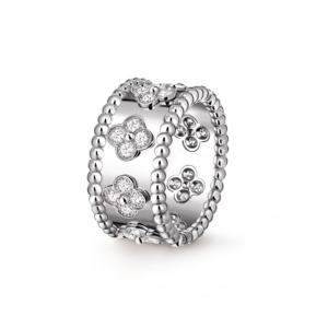 Bague Perlée clovers, modèle moyen