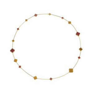 Van Cleef & Arpels — Collier en cornaline et œil de tigre, « Magic Alhambra »