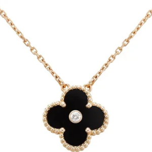Collier Van Cleef & Arpels Vintage Alhambra, édition limitée, onyx et diamants
