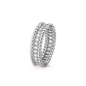 Bague Perlée diamants, 1 rang